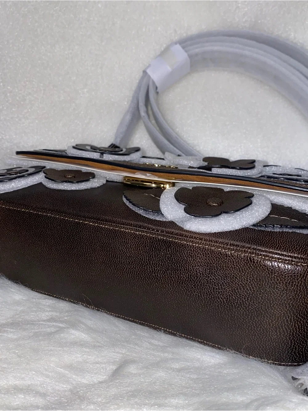 Coach Etta Small Flap Shoulder Bag With Floral Applique New